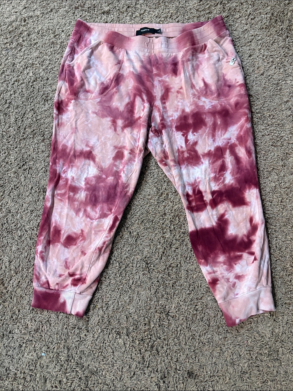 torrid Pink & White Tie-Dye Jogger Pants